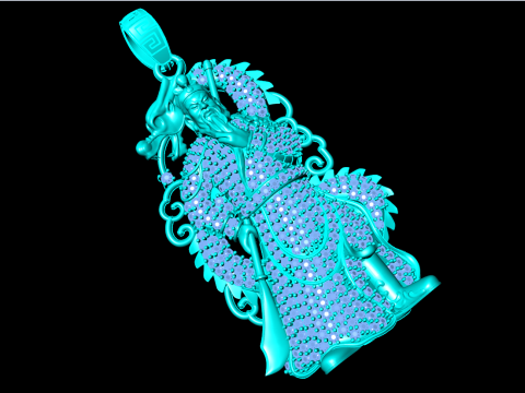 Liontin Guan Yu - Liontin Guanyu - Liontin Pria - N858 Model Cetak 3D