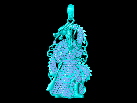 Liontin Guan Yu - Liontin Guanyu - Liontin Pria - N858 Model Cetak 3D