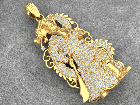 Guan Yu pendant - Guanyu pendant - Mens pendant - N858 3D Print Model