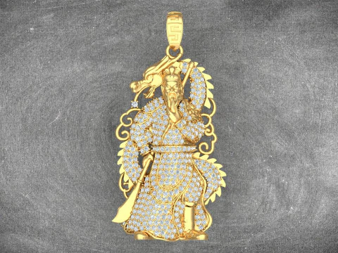 Guan Yu pendant - Guanyu pendant - Mens pendant - N858 3D Print Model
