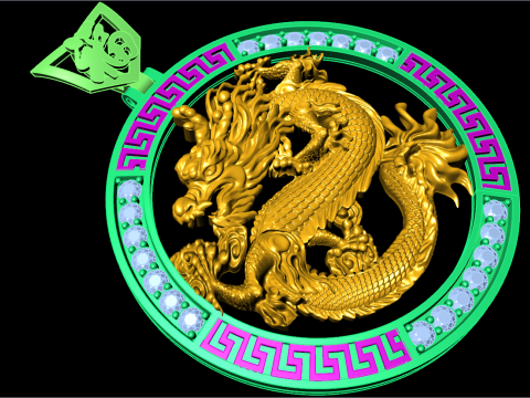Dragon pendant - Mens pendants - N457 Modello di stampa 3D