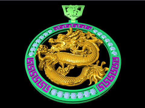 Dragon pendant - Mens pendants - N457 Modello di stampa 3D
