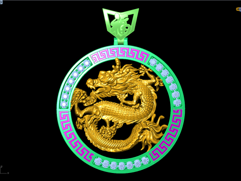 Dragon pendant - Mens pendants - N457 Modello di stampa 3D