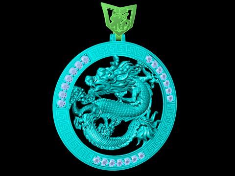 Dragon pendant - Mens pendants - N457 Modello di stampa 3D