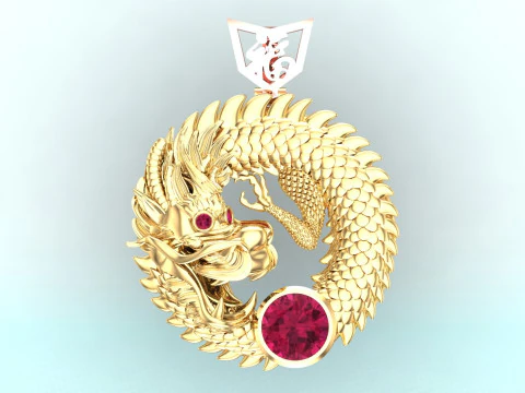 Dragon pendant - Mens pendant - N549 3D Print Model