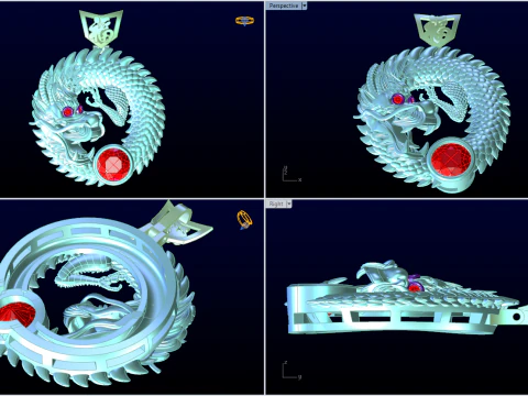 Dragon pendant - Mens pendant - N549 3D Print Model