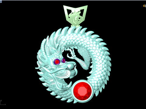 Dragon pendant - Mens pendant - N549 3D Druckmodell