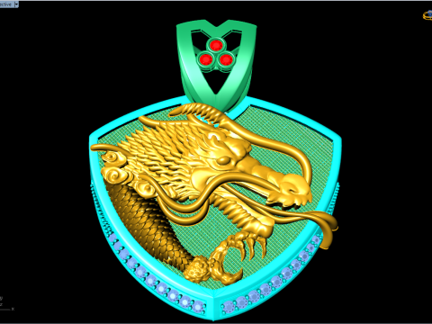 Dragon Pendant - Mens Pendant - N845 Modelo de Impressão 3D