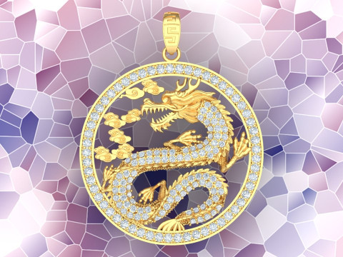 Dragon pendant - Mens pendant - N1230 3D 打印模型
