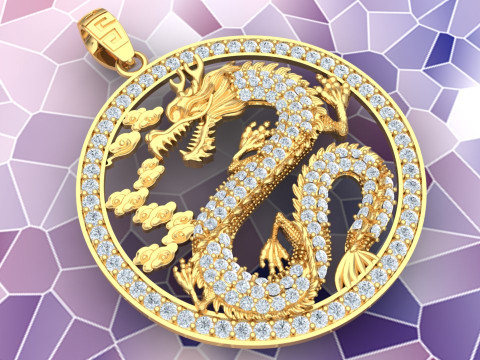 Dragon pendant - Mens pendant - N1230 3D Baskı Modeli