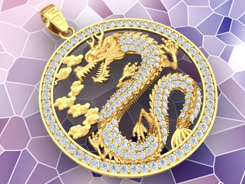 Dragon pendant - Mens pendant - N1230 3D Print Model