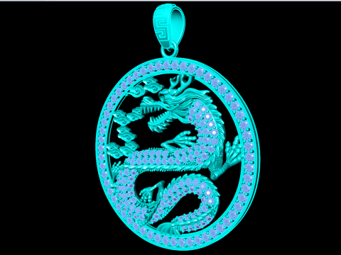 Dragon pendant - Mens pendant - N1230 3D Baskı Modeli