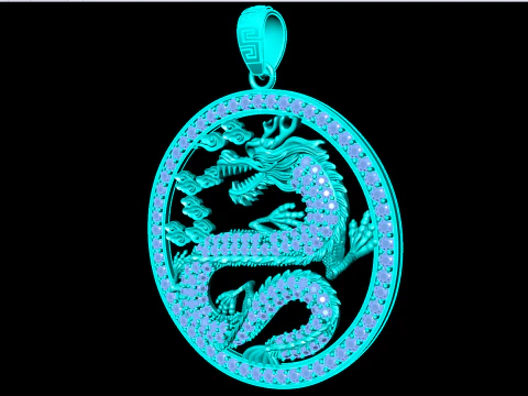 Dragon pendant - Mens pendant - N1230 3D Print Model