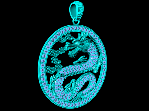 Dragon pendant - Mens pendant - N1230 3D Baskı Modeli