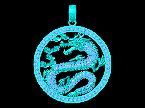 Dragon pendant - Mens pendant - N1230 3D Print Model