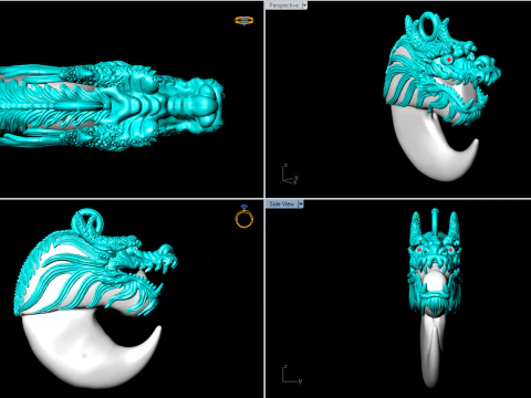 Dragon pendant - Bears claw - Tiger nails - Tiger fang - N905 3D Print Model