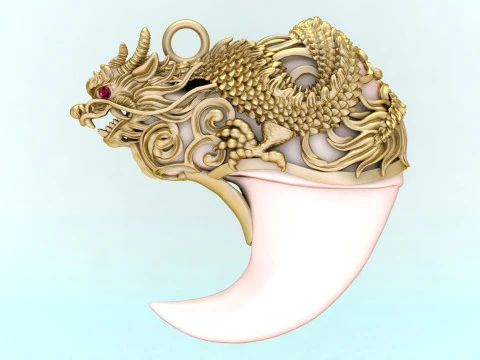 Dragon pendant - Bears claw - Tiger nails - Tiger fang - N918 3D Print Model
