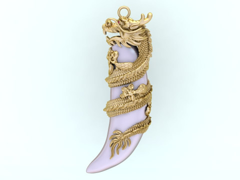 Dragon pendant - Bears claw - Tiger nails - Tiger fang - N947 3D Baskı Modeli