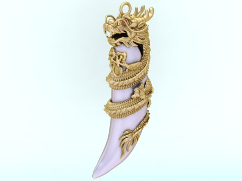 Dragon pendant - Bears claw - Tiger nails - Tiger fang - N947 3D Baskı Modeli