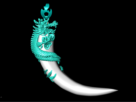 Dragon pendant - Feral pigs Fang - Bears claw - Tiger nails - N1007 Modèles 3D en vedette