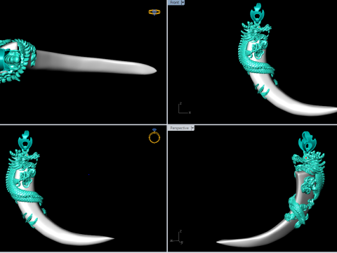 Dragon pendant - Feral pigs Fang - Bears claw - Tiger nails - N1007 Modèles 3D en vedette