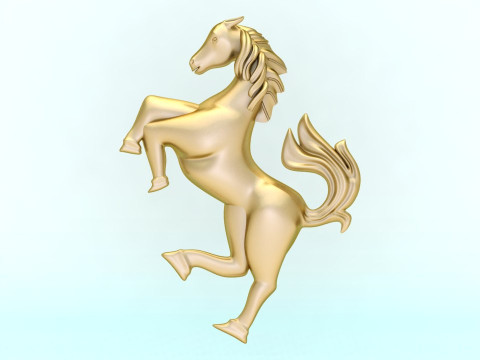 Horse for jewelry - Horse for pendant - Horse for ring - N425 3Dプリントモデル
