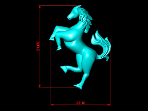 Horse for jewelry - Horse for pendant - Horse for ring - N425 3D Print Model