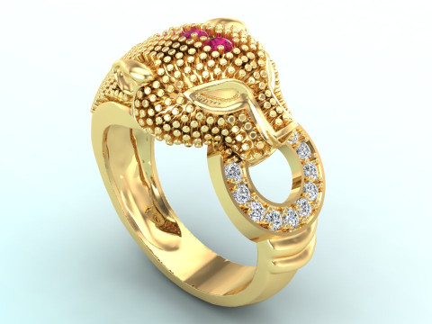 Leopard rings - Panther ring - N244 3D Принт Модель