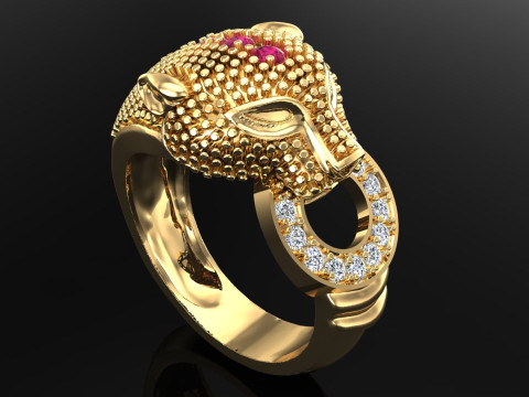 Leopard rings - Panther ring - N244 3Dプリントモデル