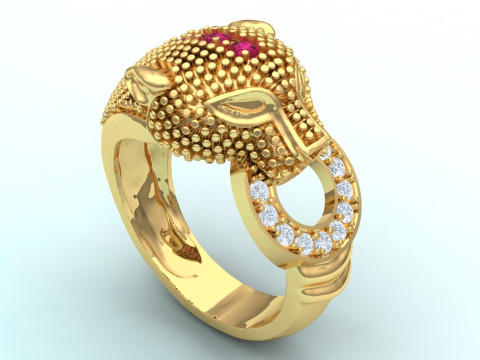Leopard rings - Panther ring - N244 3Dプリントモデル