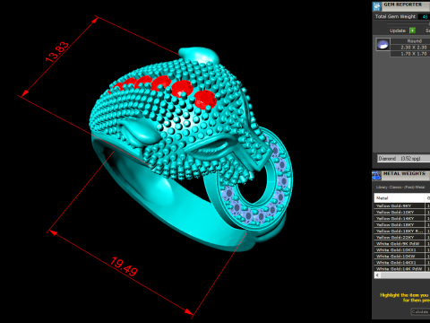 Leopard rings - Panther ring - N244 3Dプリントモデル