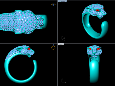 Leopard Rings - Men ring - N303 Modèles 3D en vedette