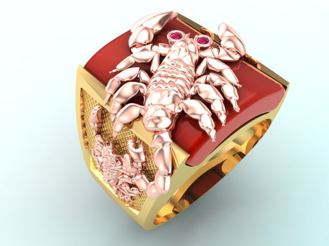 Scorpion Ring - Mens Ring - N900 3D printmodel