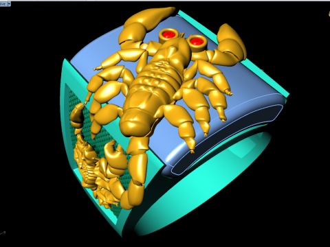 Scorpion Ring - Mens Ring - N900 3D printmodel