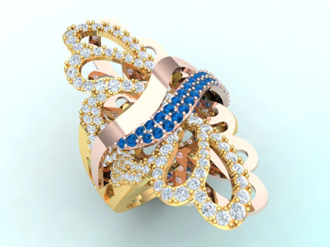 Cincin Kupu-Kupu - Cincin Wanita - N208 Model Cetak 3D