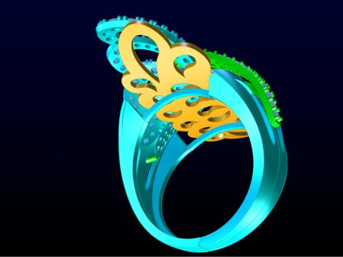 Butterfly Rings - Womens Rings - N208 3D printmodel