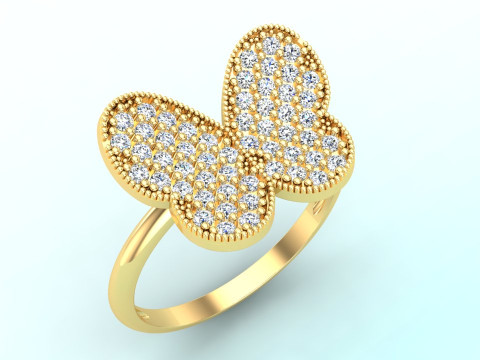 Butterfly Ring - Womens Rings - N1037 3Dプリントモデル