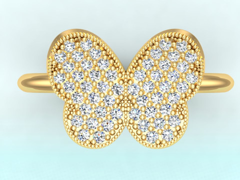 Butterfly Ring - Womens Rings - N1037 3Dプリントモデル