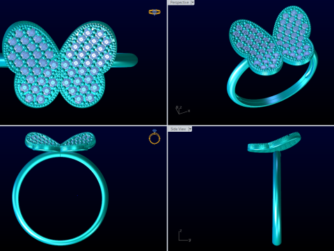 Butterfly Ring - Womens Rings - N1037 3Dプリントモデル