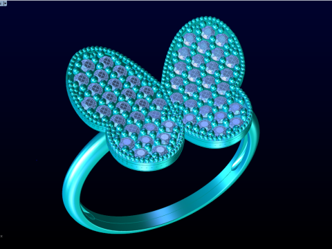 Butterfly Ring - Womens Rings - N1037 3Dプリントモデル