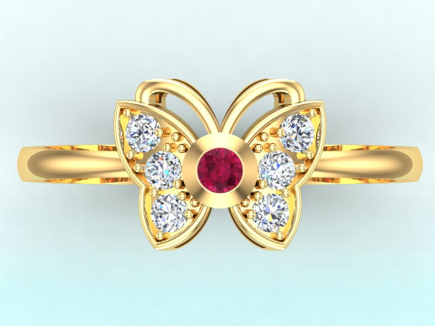 Butterfly Rings - Womens Rings - N1130 3D printmodel