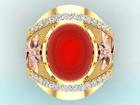 Carp ring - Mens ring - N1014 Modèles 3D en vedette