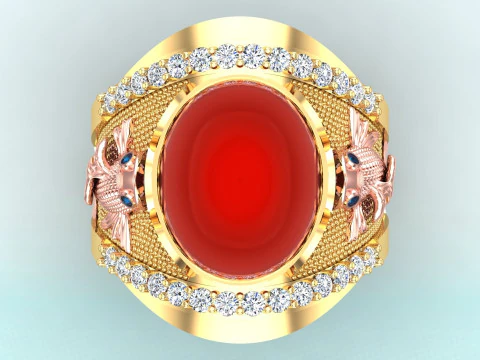 Carp ring - Mens ring - N1014 3D Print Model