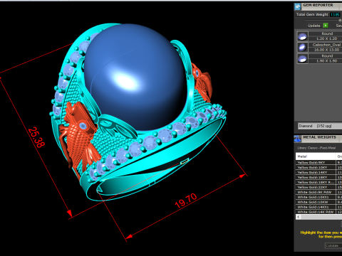 Carp ring - Mens ring - N1014 Modèles 3D en vedette