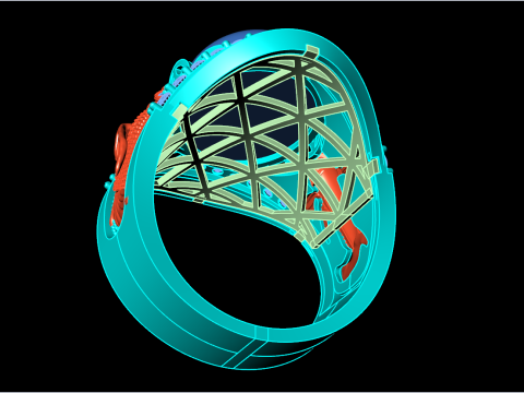Carp ring - Mens ring - N1014 Modèles 3D en vedette