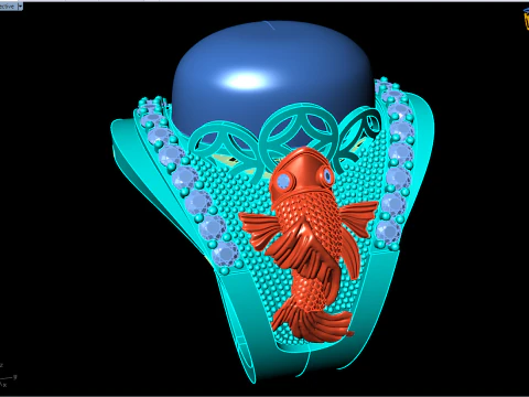 Carp ring - Mens ring - N1014 3D Print Model