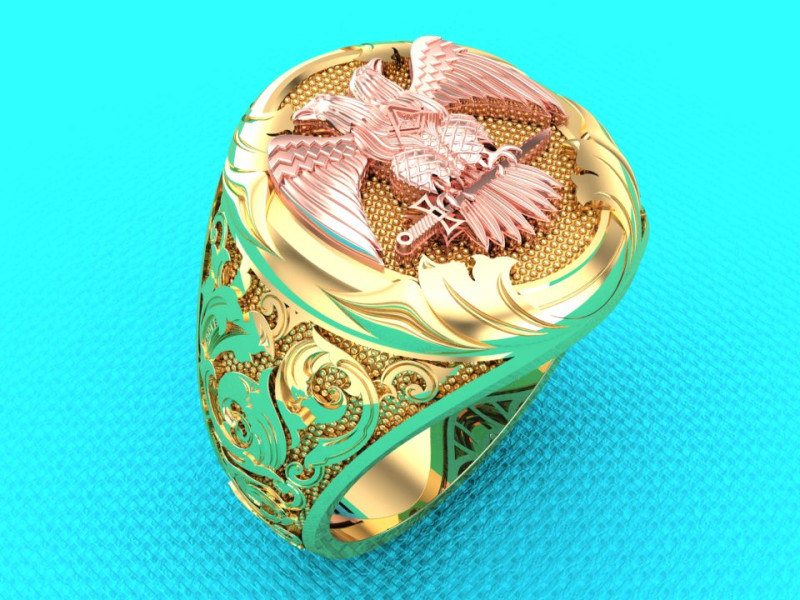 Eagle ring - Pattern Ring - Sculpture ring - N848 3D प्रिंट मॉडल .c4d .max .obj .3ds .fbx .stl .blend 