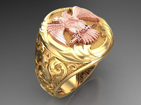Eagle ring - Pattern Ring - Sculpture ring - N848 3D प्रिंट मॉडल
