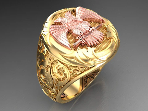 Eagle ring - Pattern Ring - Sculpture ring - N848 3D Print Model