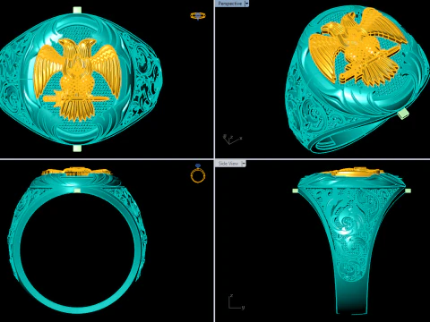 Eagle ring - Pattern Ring - Sculpture ring - N848 3D Print Model